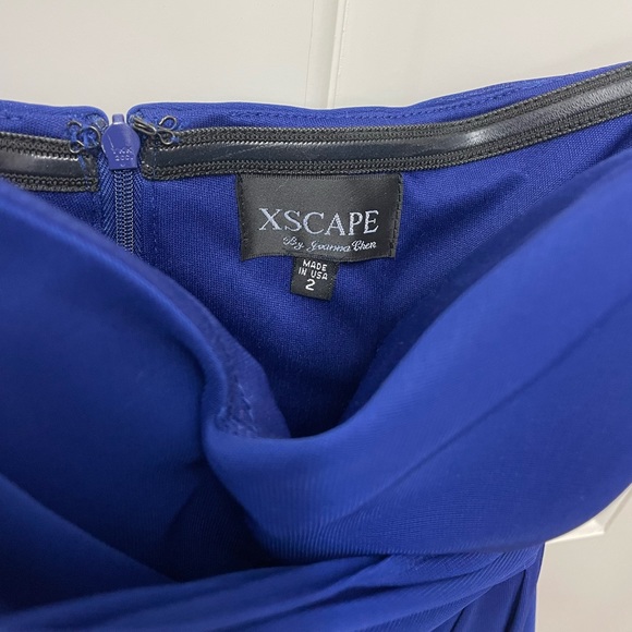Xscape One Shoulder Gown Prom Dress Sz 2 in Royal Blue - Picture 10 of 10